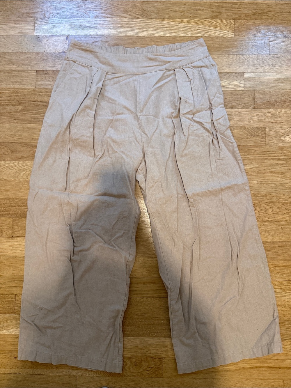 Abercrombie & Fitch Womens Wide-Leg Linen Pants